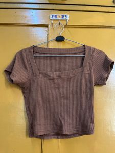 brown crop top