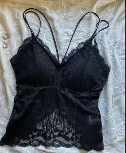 Black Lace Camisole Top