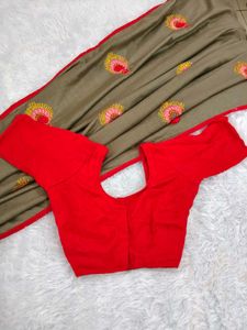 Embroidered Combo of Silk Sarees with Blouse