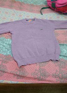 V-Club Purple Waffle Knit Sweater