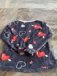Cozy Heart Print Flannel Nightgown