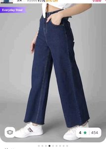 Stylish Wide-Leg Denim Pants Set