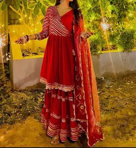 Elegant Red Kurta Set with Dupatta