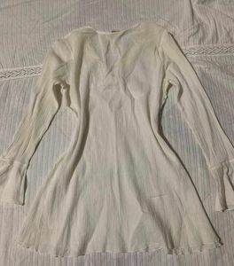 Boho White Embroidered V-Neck Top