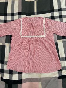Size (L)Classic Red & White Striped Top