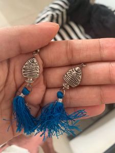 Blue Tassel Earrings