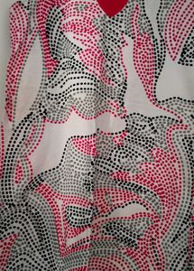Retro Dot Print V-Neck Top