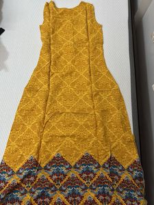 Yellow Printed Kurta