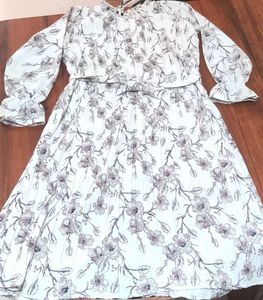Pleated Floral Midi Dress