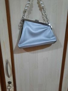 Sparkling Rhinestone Clutch Bag with Pearl Strap