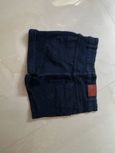 Dark Wash Cuffed Denim Shorts