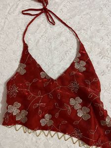 Desi backless asymmetrical halter top