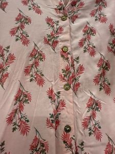 Elegant Pink Floral Print Kurta