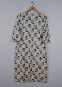 Here&amp;Now Cream Floral Printed Kurta (Women)