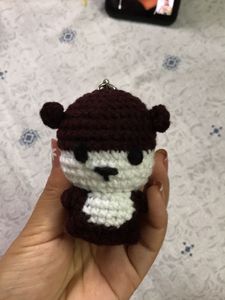 Handmade Crochet Otter Keychain