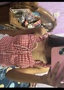 Red Ghingham Top