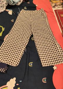 Checkered Wide Leg Trousers