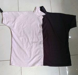 Two-Tone Button-Down Top