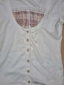 Cute Plaid Layered Short Sleeve Top