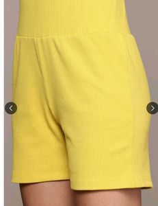 Bright Yellow Ribbed Shorts