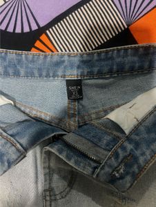 SHEIN light wash denim shorts
