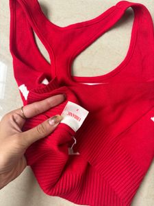 Red Apricot Crop Top