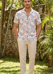 Men's Tropical Print Short Sleeve Shirt