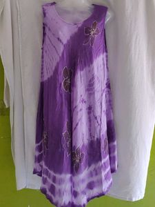 Tie-Dye Floral Sleeveless Dress(XL)