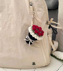 Crocheted Rose Bouquet Keychain