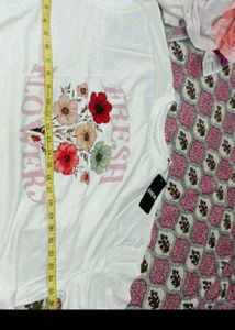 White Graphic T-Shirt with Floral Print
