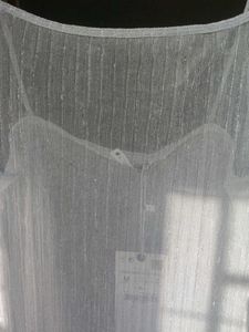 Zara Metallic Thread Pleated Slip Dress