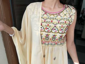 Elegant Cream Kurta Set with Dupatta