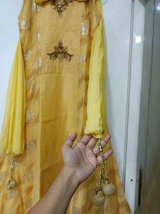 Elegant Yellow Anarkali Suit