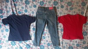 Girls' 2 Tops &amp; Jeans Set