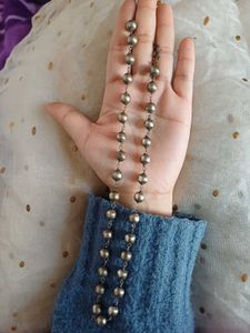 Brass handmade Silver Tone Beaded Necklace
