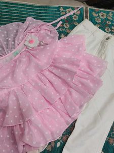 tiered ruffle dress and unicorn jeans