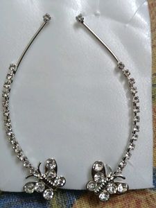 Sparkling Butterfly Drop Earcuffs