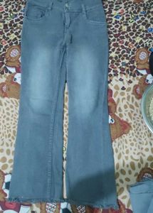 Grey Flared Jeans