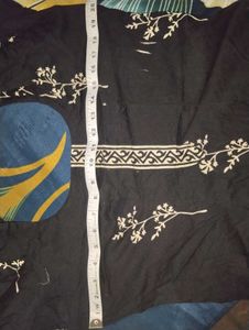 Elegant Black Kurta with White Print