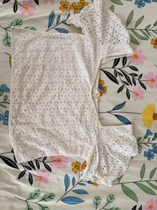White Eyelet Puff Sleeve Top