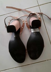 Studded Pink Block Heels with flaws