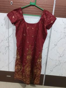 Maroon Embellished Kurta Set (NEW)