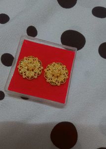 Gold Floral Stud Earrings