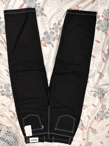 freakins Black Ripped Wide Leg Jeans
