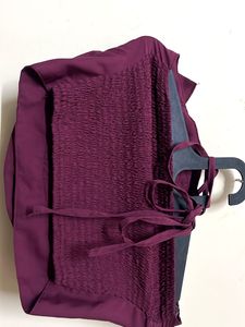 Unique Plum Rose Pleated Top