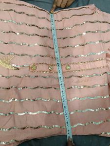 Peach Kurta Set with Sequin Detail