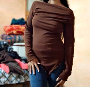 Brown Long Sleeve Top