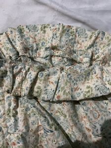 Floral Ruched Midi Skirt