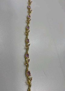 Delicate Floral Pink Stone Bracelet