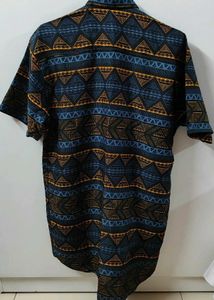 Men's Geometric Print Short Sleeve Shirt